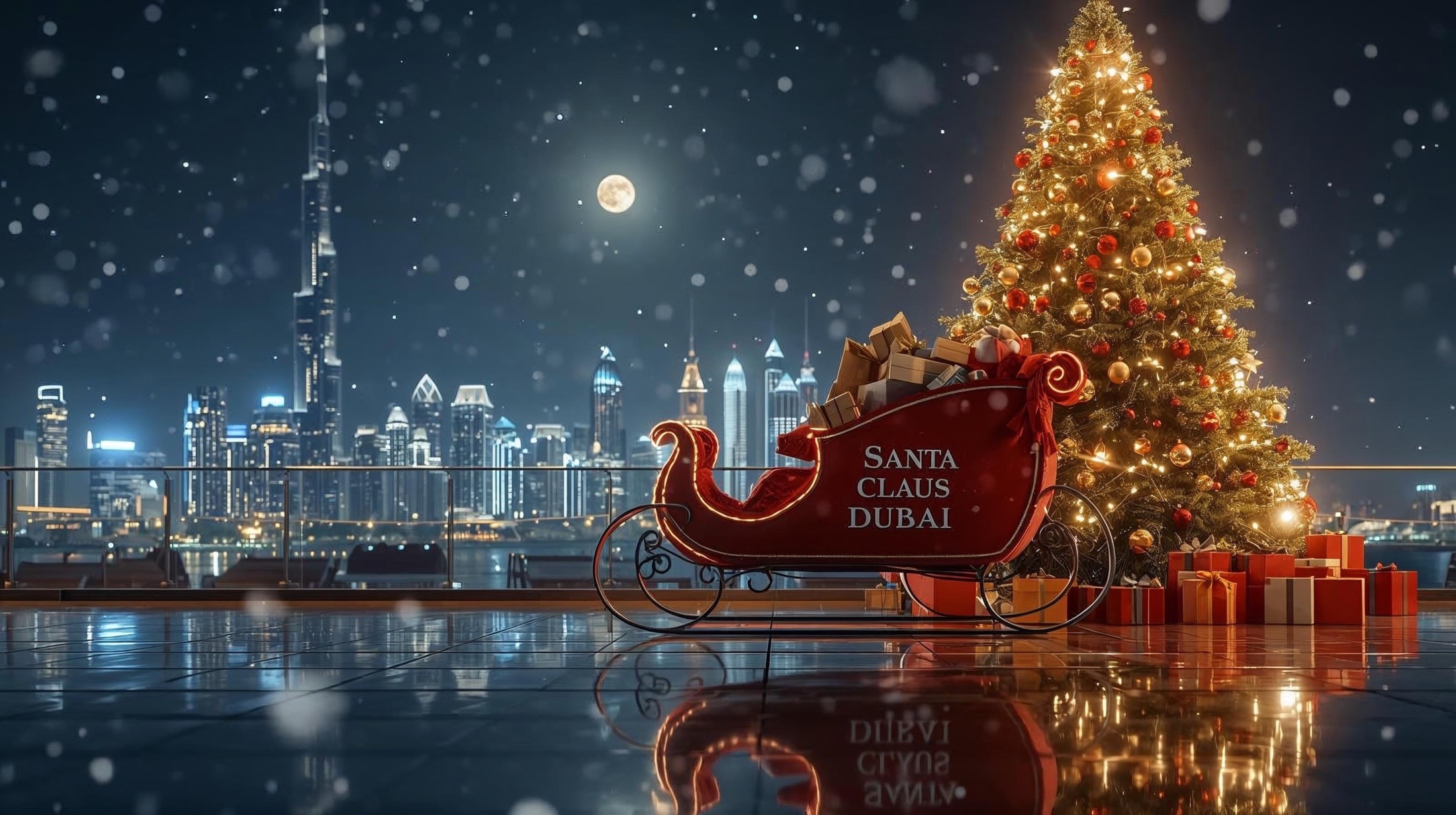Santa Claus Dubai sleigh banner